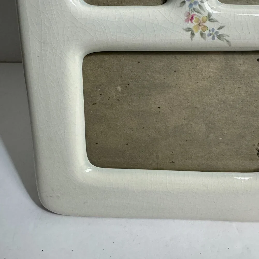 Vintage Ceramic Floral Collage Frame 7 Photos 12.75